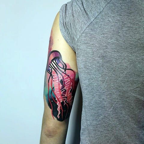 Tattoo jellyfish on hand