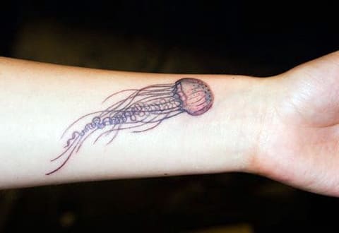 Jellyfish tattoo on wrist