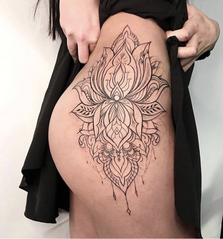lotus tattoo on hip