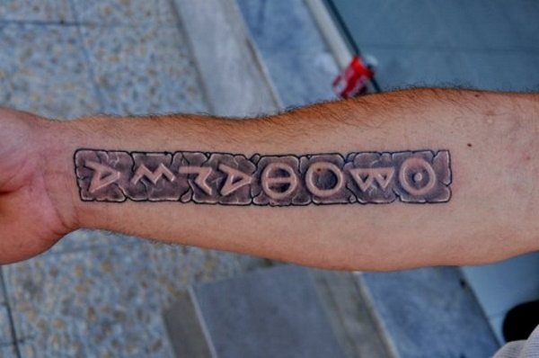Tattoo in Greek with translations. Pictures, phrases