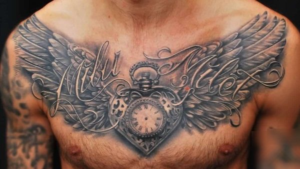 Tatuaggio sul petto per gli uomini. Schizzi, foto, belle grandi e piccole