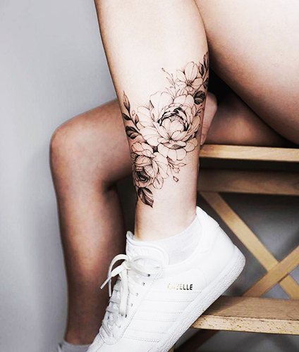 Tattoo on the calves for girls, male. Sketches, photos, meaning