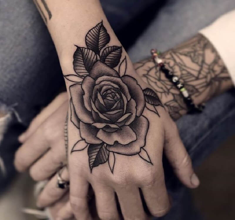 Tattoo on hand - Tattoo on hand - Hand tattoo - Tattoo on hand rose