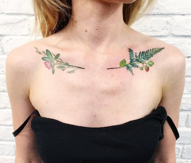 Tatuaggio sulla clavicola per ragazze - Fiori tatuaggio sulla clavicola - fiori femminili tatuaggio sulla clavicola
