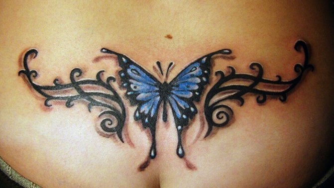 Tatuaj pe coccyx pentru fete. Fotografie și semnificație