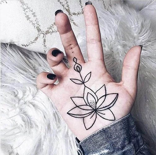 Tattoo on the palm of the hand for girls, male. Sketches, photos