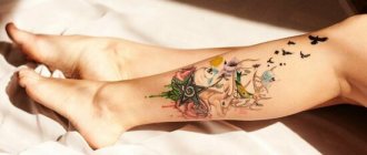 Tattoo on the leg for women