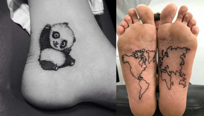 Tattoo on heel and foot