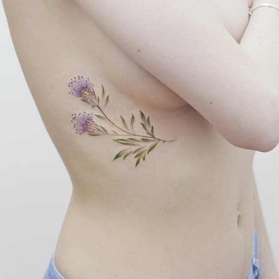 Tattoo on ribs of girls photo
