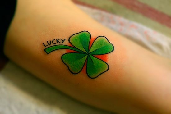 Tattoo of a four leaf clover on your arm