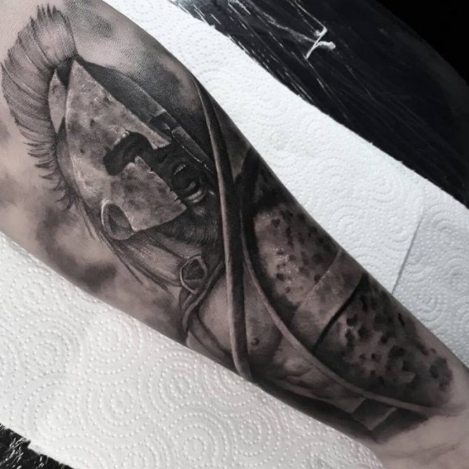 tattoo on the arm Spartan
