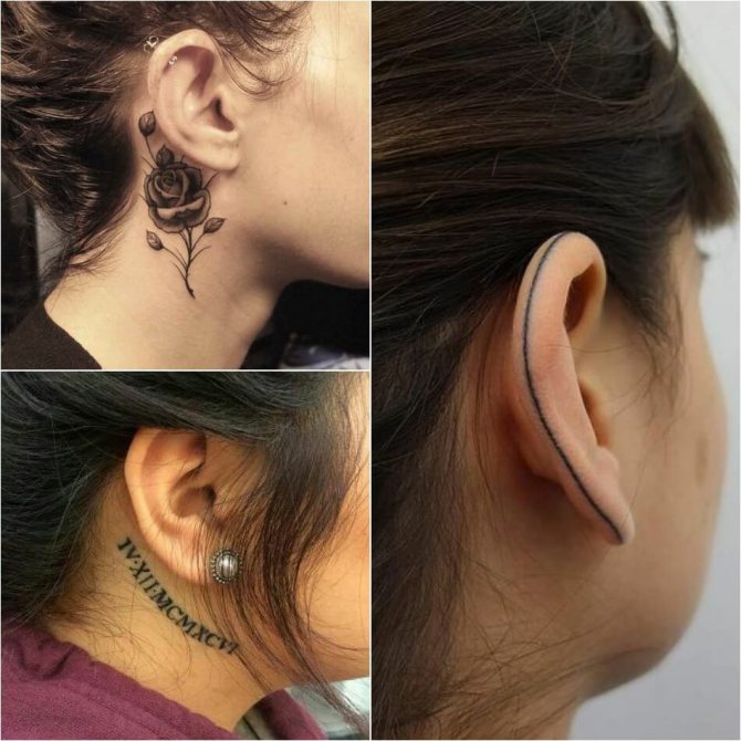 Tattoo on Ear - Ear Tattoo - Tattoo behind your ear