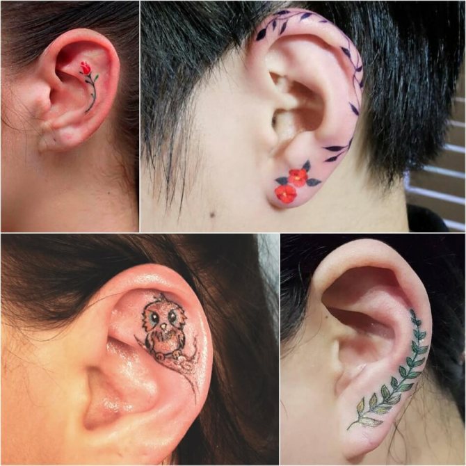 Tattoo on ear - Ear Tattoo - Tattoo behind the ear