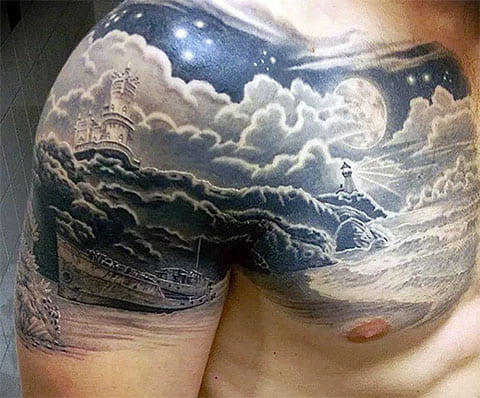 Tattoo male sky