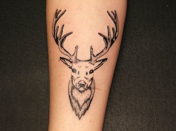 Tattoo deer. Photos, what it means, sketches for girls, men on the arm, leg, thigh