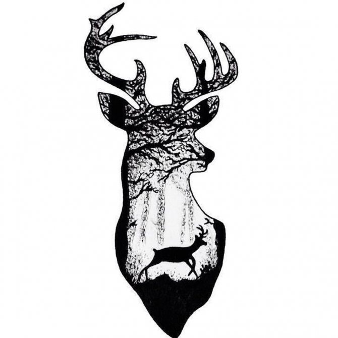 tattoo deer head