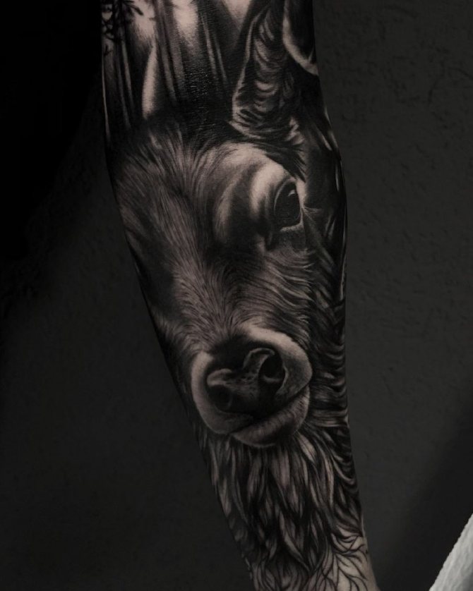 tattoo stag on hand