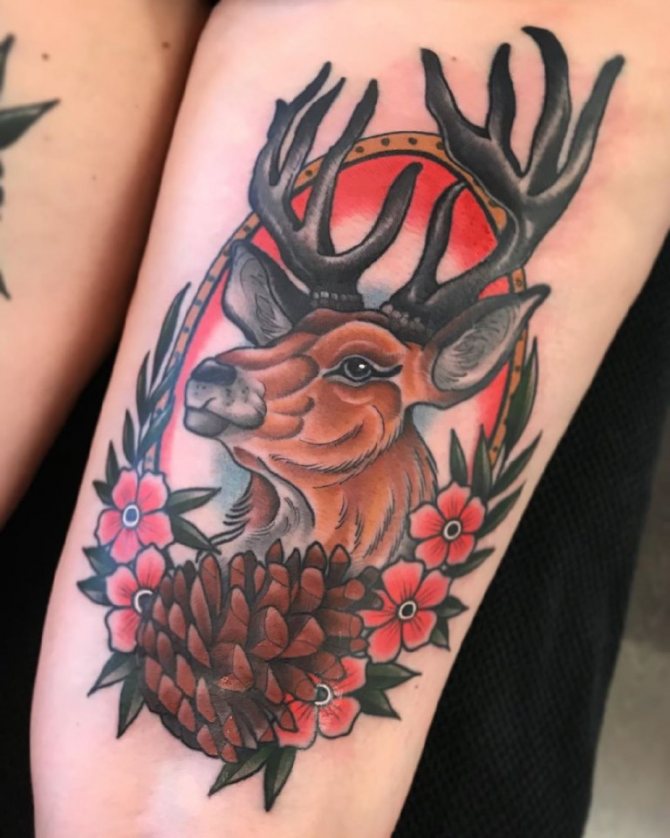 deer tattoo on hand