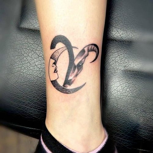 Tattoo for girls Aries. Sketches, photos, value on the arm, neck, leg, collarbone, back, abdomen