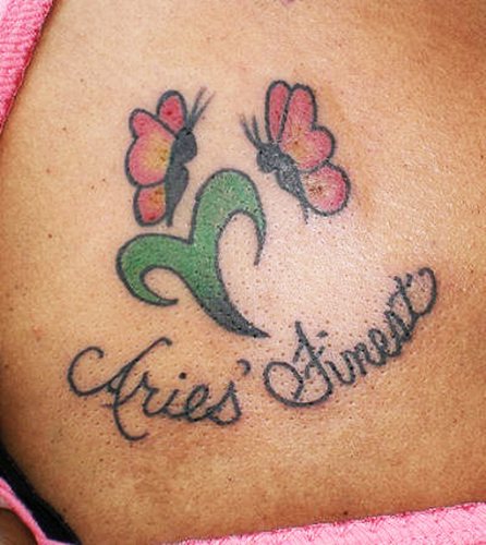 Tattoo for girls Aries. Sketches, photos, value on the arm, neck, leg, collarbone, back, abdomen