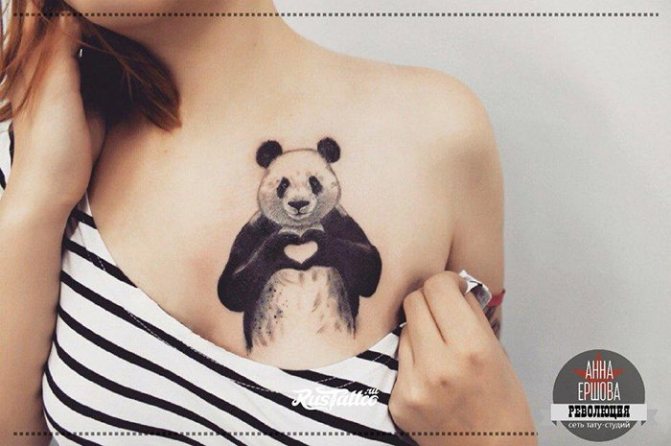 panda tattoo on chest
