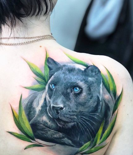 Panther tattoo for girls. Meaning, photo, on the arm, leg, shoulder, back, lower back