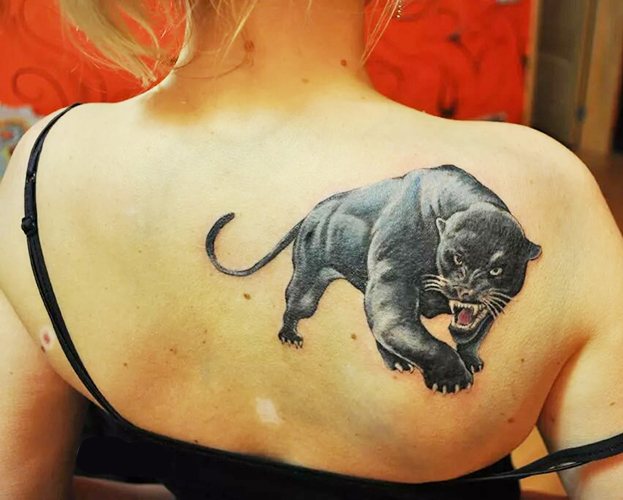 Tattoo panther for girls. Meaning, photo, on the arm, leg, shoulder, back, lower back