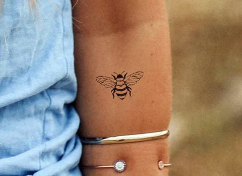 Tattoo a bee on your arm