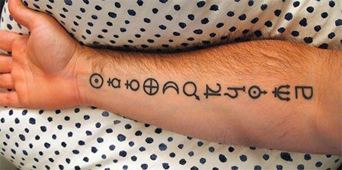 Tattoo planetary symbols