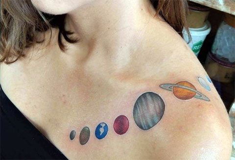 Tattoo of planets for girls