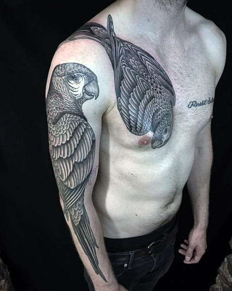 Tattoo of parrot for men