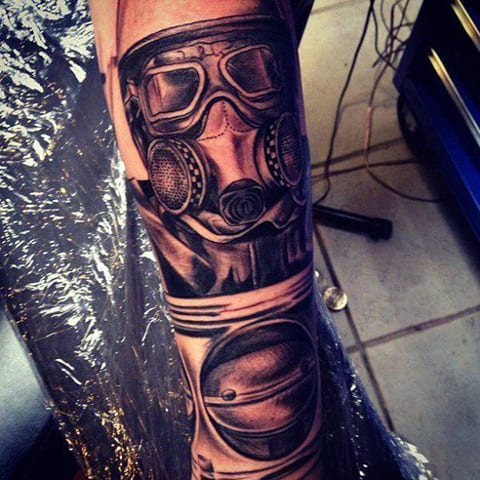 Tattoo gas mask - photo