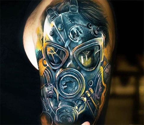 Tattoo gas mask