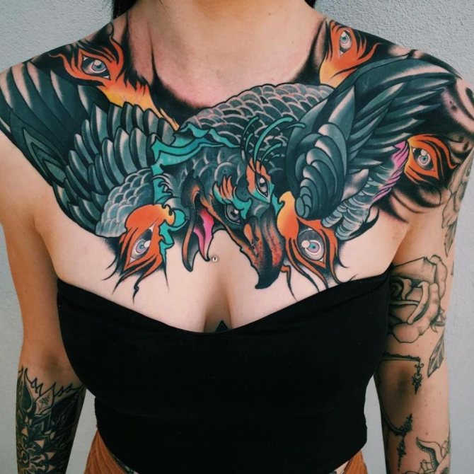 Chest Bird tattoo