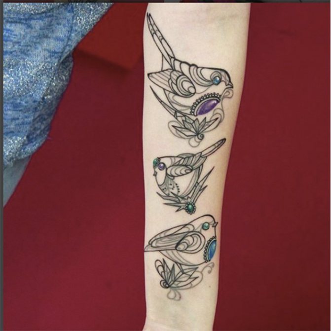 tattoo of a bird on his arm