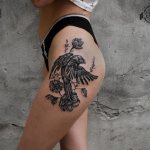 Bird tattoo - Tattoo of a bird on my leg - Bird tattoo on my leg