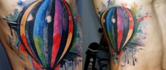 colored balloon tattoo