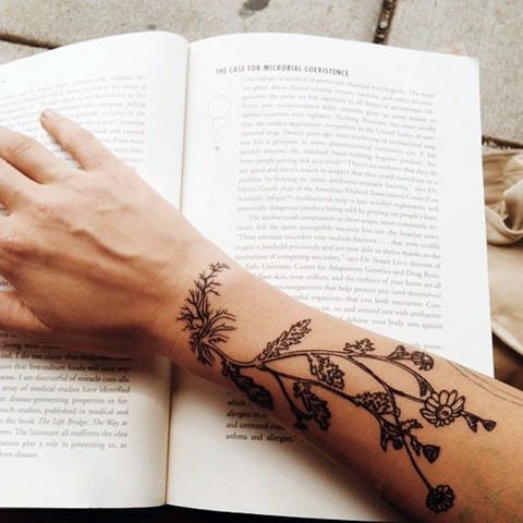 Tattoo of daisy on a girl