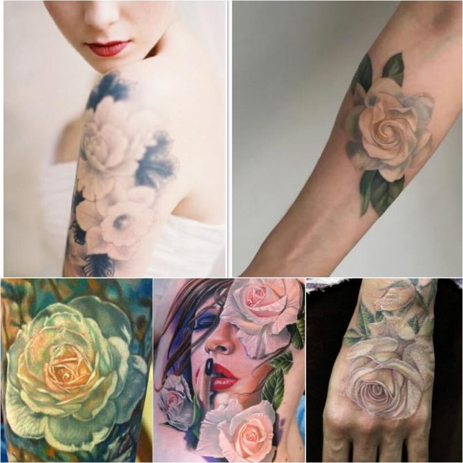 Tattoo rose - Tattoo rose color meaning - Tattoo white rose