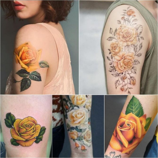 Tattoo Rose - Tattoo Rose Color Meaning - Yellow Rose Tattoo