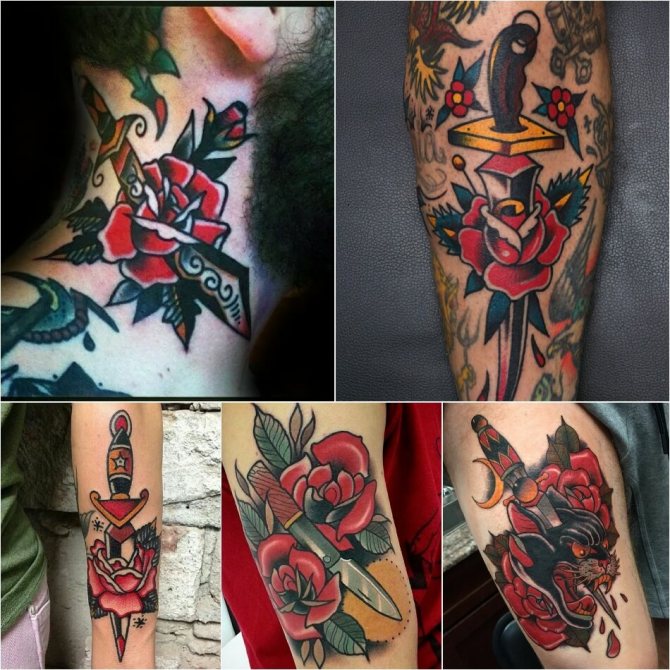 Tattoo Rose - Tattoo Rose Meaning - Tattoo Rose and Dagger - Tattoo Rose and Dagger Meaning