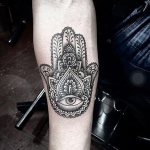 Tattoo of Fatima hand