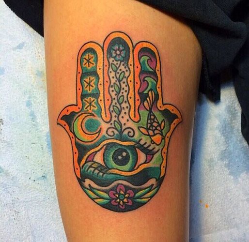 Tattoo of the Hand of Fatima. Sketches, meanings for girls, photos