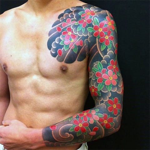 Tattoo sleeve sakura flowers