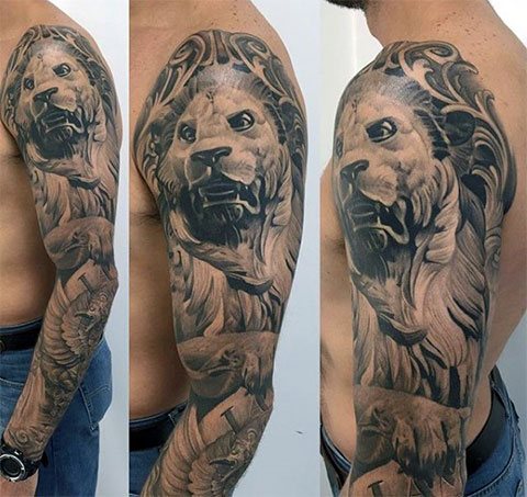 Tattoo arm for men - a lion