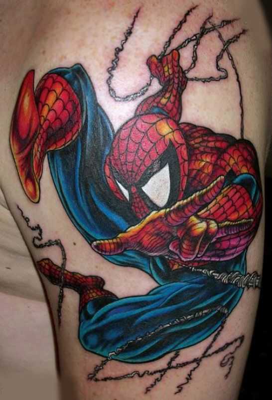 Tattoo with Spider-Man.
