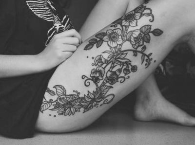 Tattoo with flowers photo