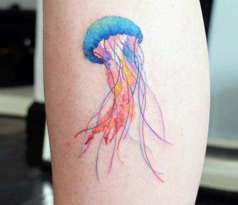 Color Jellyfish Tattoo