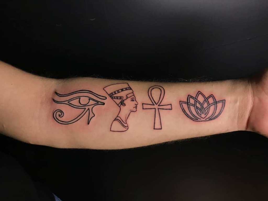 Tattoo with Egyptian themes