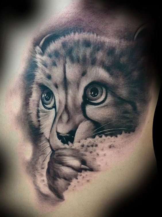 Cheetah baby tattoo